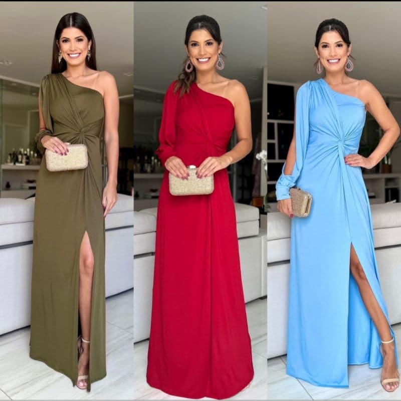 Vestido de inverno longo luxo Uma Manga Só Longa Nozinho noivas de casamento sem transparência caimento luxuoso rosa