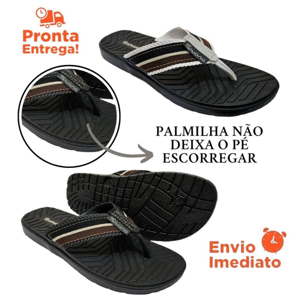 Kit 2 Pares Chinelo Masculino Adulto Sandália Antiderrapante Promoção