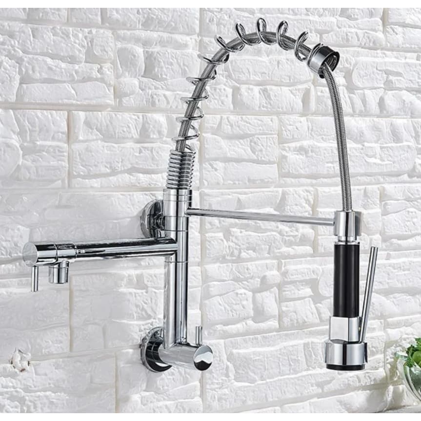 Torneira De Cozinha Gourmet de Parede Flexível Pulverizador Spray 2 Jatos com Arejador