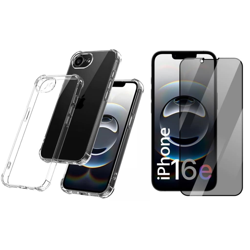 Capa Capinha Anti Impacto + Película Privacidade 3D ou Película Vidro 3d para iPhone 16e