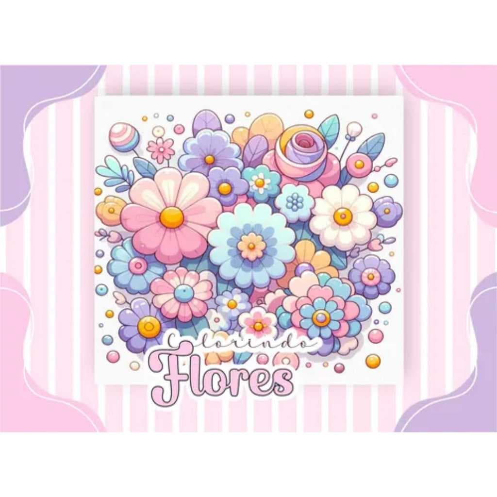 Livro de colorir flores - capa dura