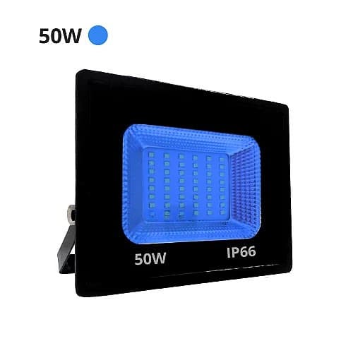 Refletor Holofote Led 50w Azul Prova D'água Bivolt Festa
