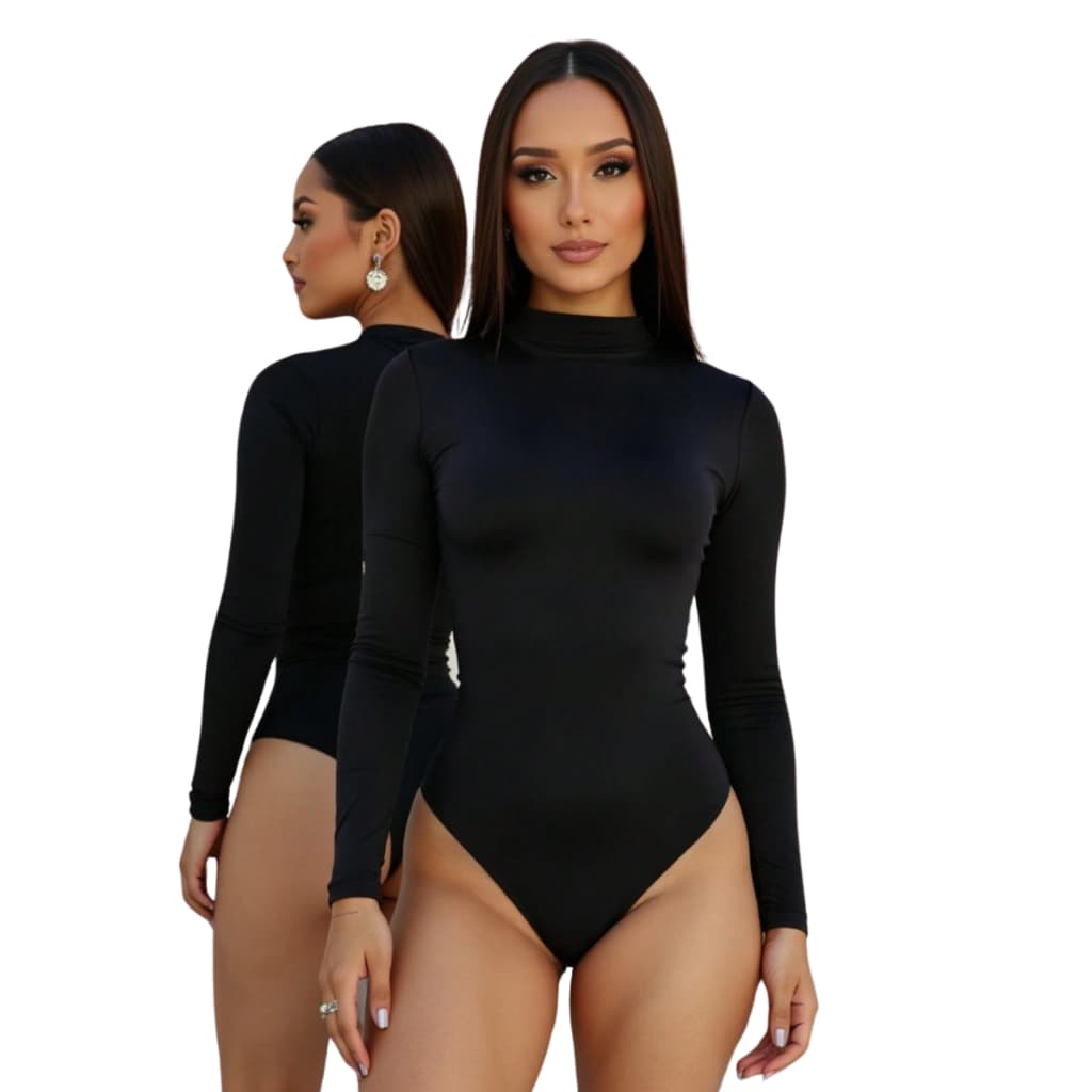 Body Feminino Cacharrel Gola Alta Suplex Liso Forro Duplo Frio