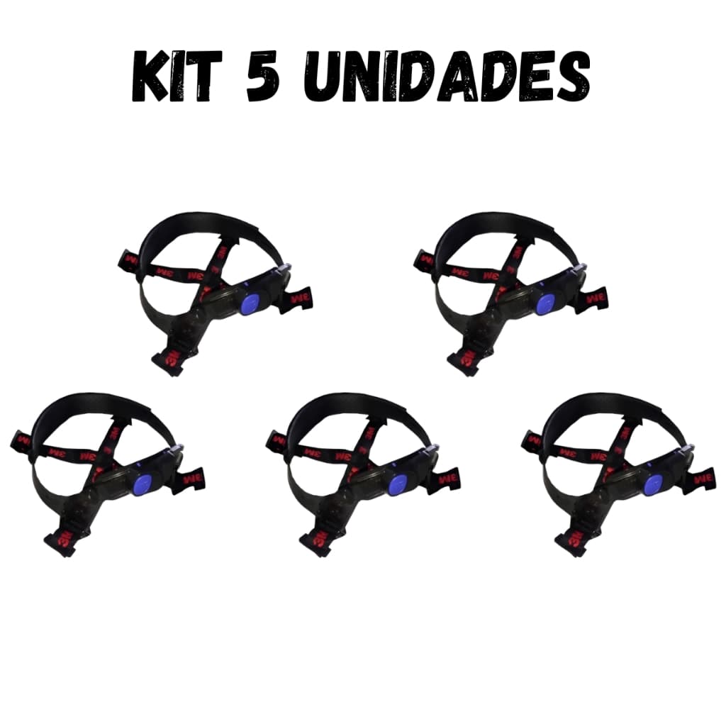 Kit 5 Suspensão Ajuste Facil H-700 4 Pontos sem Jugular com Ajuste Capacete Carneira Obras Epi Trabalho 3m