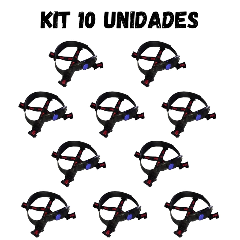 Kit 10 Suspensão Ajuste Facil H-700 4 Pontos sem Jugular com Ajuste Capacete Carneira Obras Epi Trabalho 3m