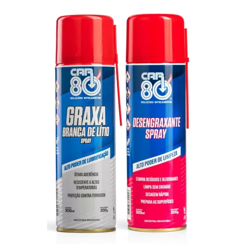 Kit Graxa Branca De Litio Spray E Desengraxante Spray Car80