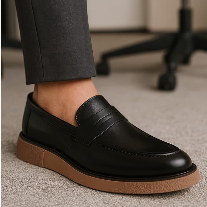 Sapato Masculino Loafer Elegante Estiloso Para Casamento Formatura Esporte Fino Casual New Crepe Confort