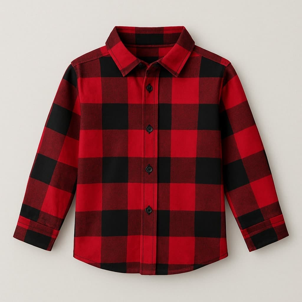 Camisa Xadrez Infantil Juvenil Flanelada Manga Longa – Tamanho 1ao 16