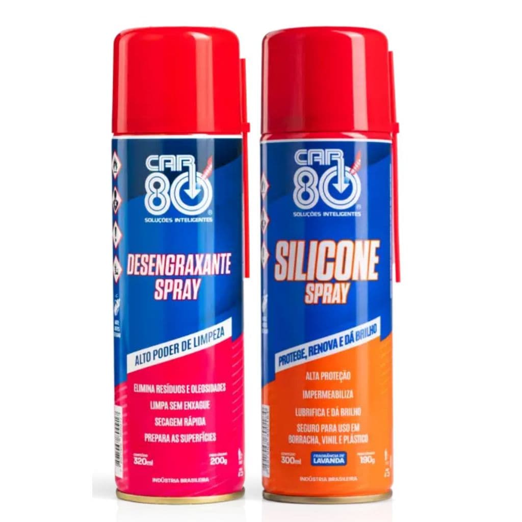 Kit Desengraxante Spray E Silicone Spray Car80