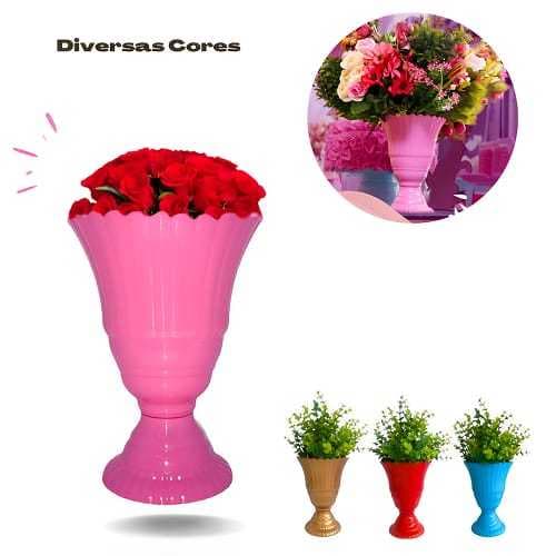 Kit 3 Vaso Real - Vaso Decorativo - Luxo - Centro de Mesa - Plástico - Vaso Nº7