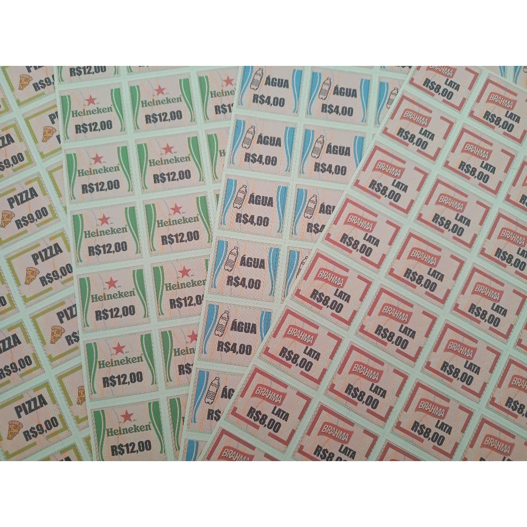 Ticket Ficha Bar Personalizado Festa Consumação Evento Festa Junina Confraternização Quermesse