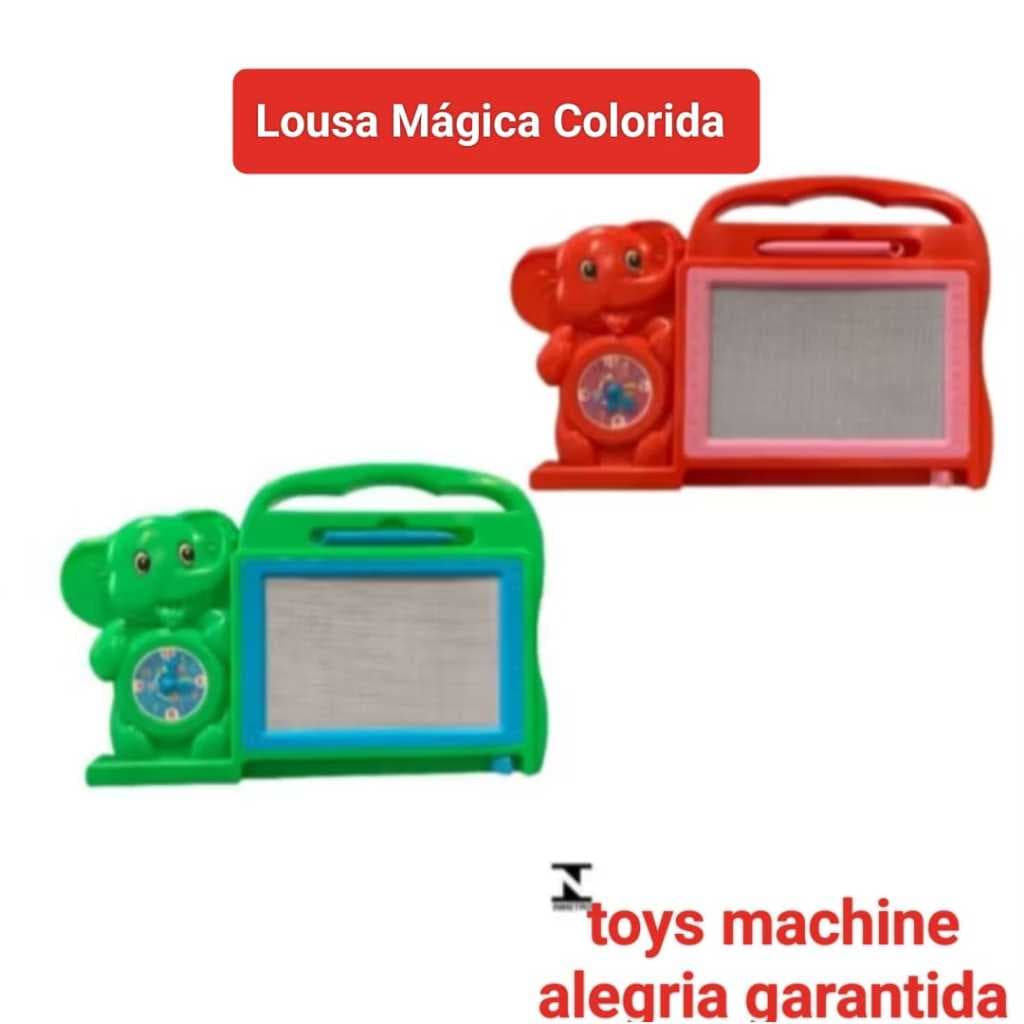 Lousa Mágica Infantil Grande Colorida | Caneta Magnética | Brinquedo Educativo S/ Sujeira e Apagador
