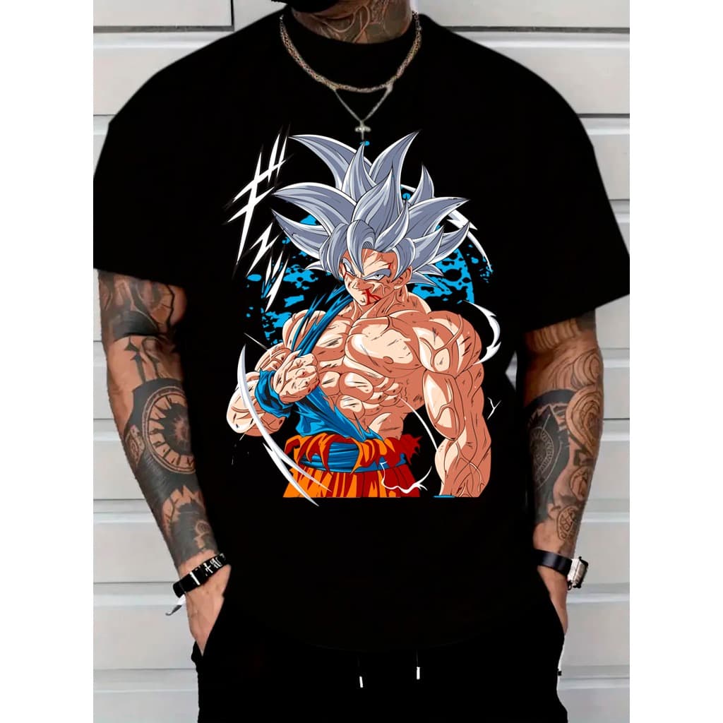 Camiseta Dragon Ball Camisa 100% Algodão Goku Modo Instinto Superior Blusa Lançamento Envio Rapido
