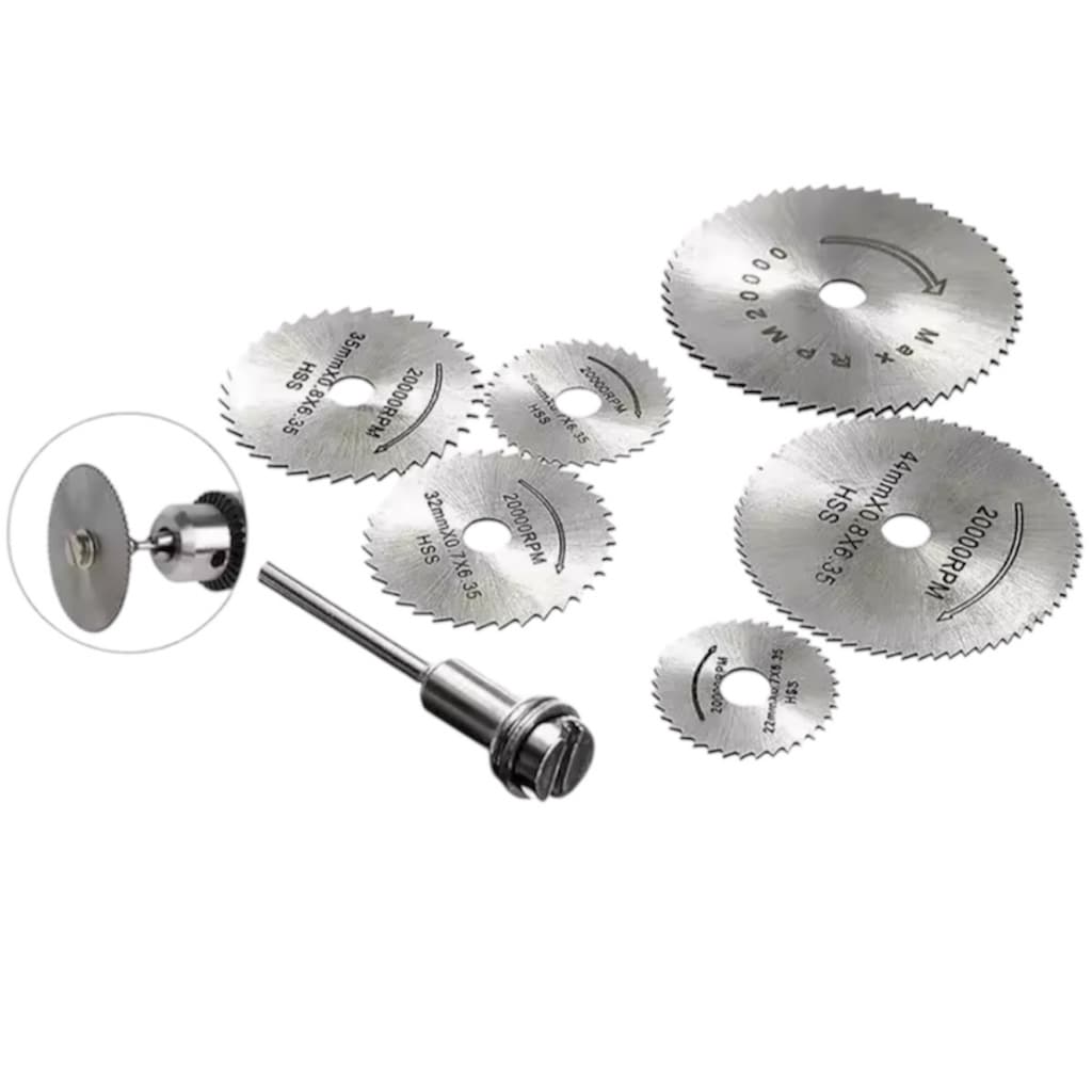 Kit 6 Discos De Serra Para Mini Micro Retífica E Furadeira