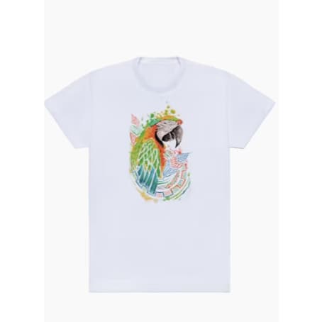 Camiseta Masculino Com Estampa Arara Aquarelada Tecido Premium 100% Algodão