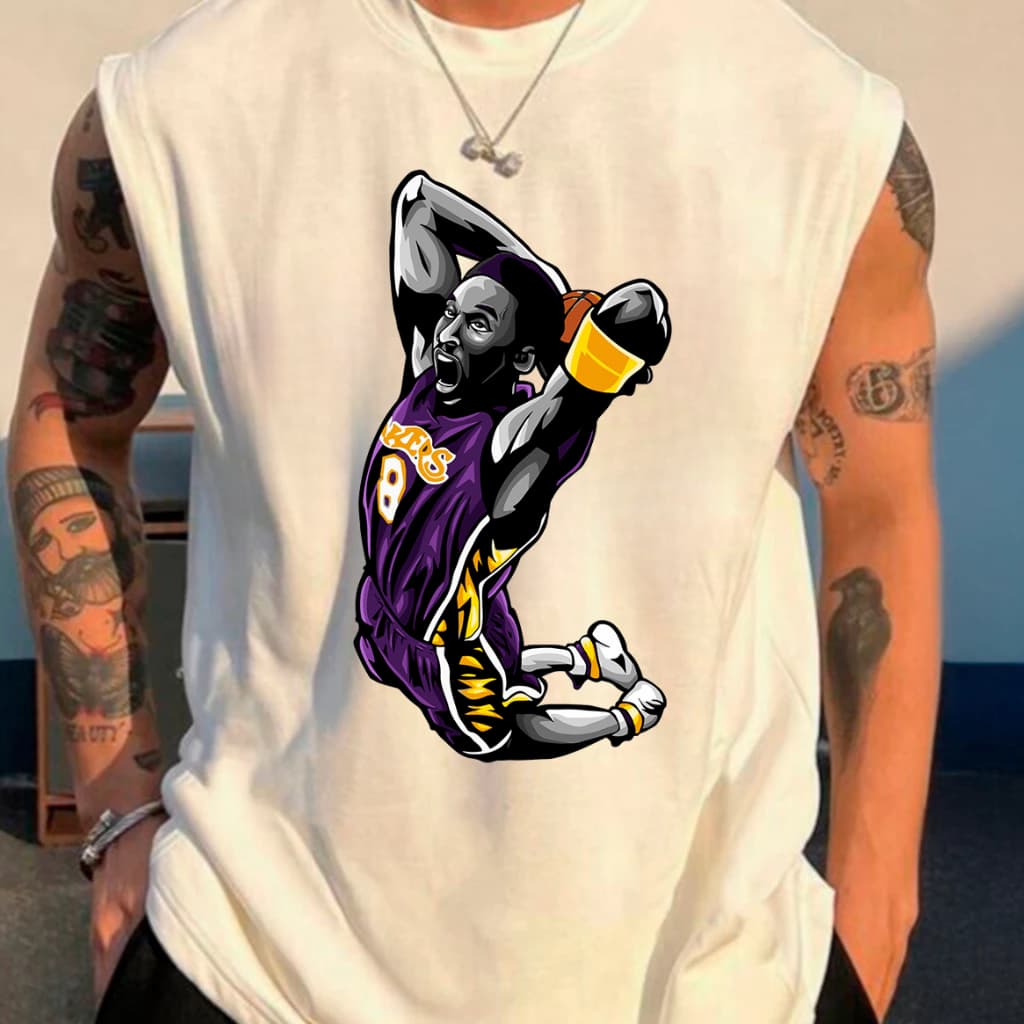 Camiseta Regata Oversized Streetwear Esportes Basquete Basketball Lakers Kobe Bryant 100% Algodão