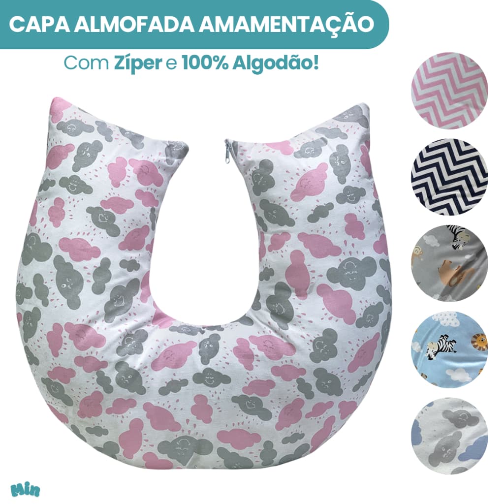 Capa Para Almofada Amamentação Com Zíper Lindos Modelos Menina Menino