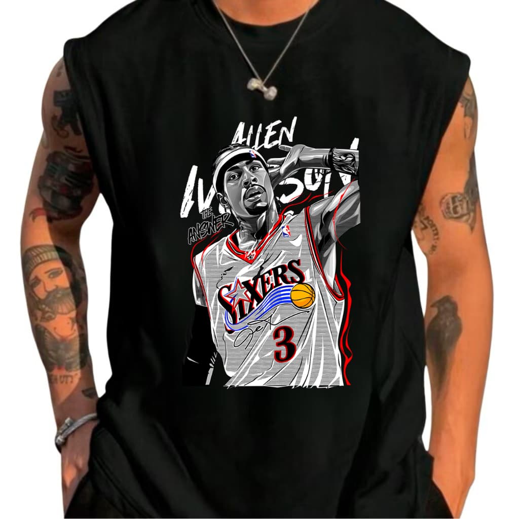 Camiseta Regata Oversized Basquete Basketball Sixers 6ers Lançamento 100% Algodão Premium