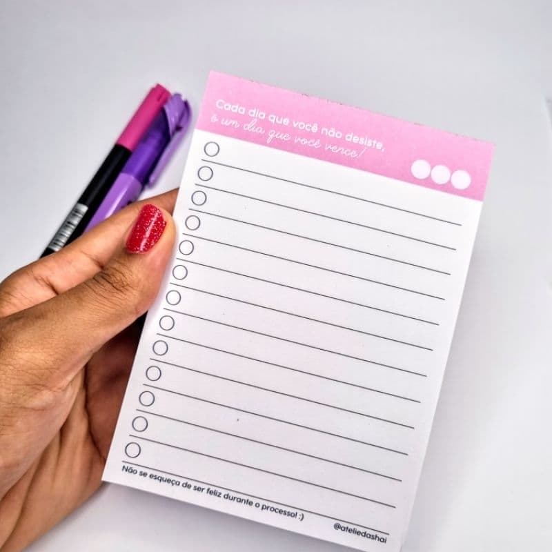 Bloco de notas Checklist/ to do list/ Bloco de tarefas A6