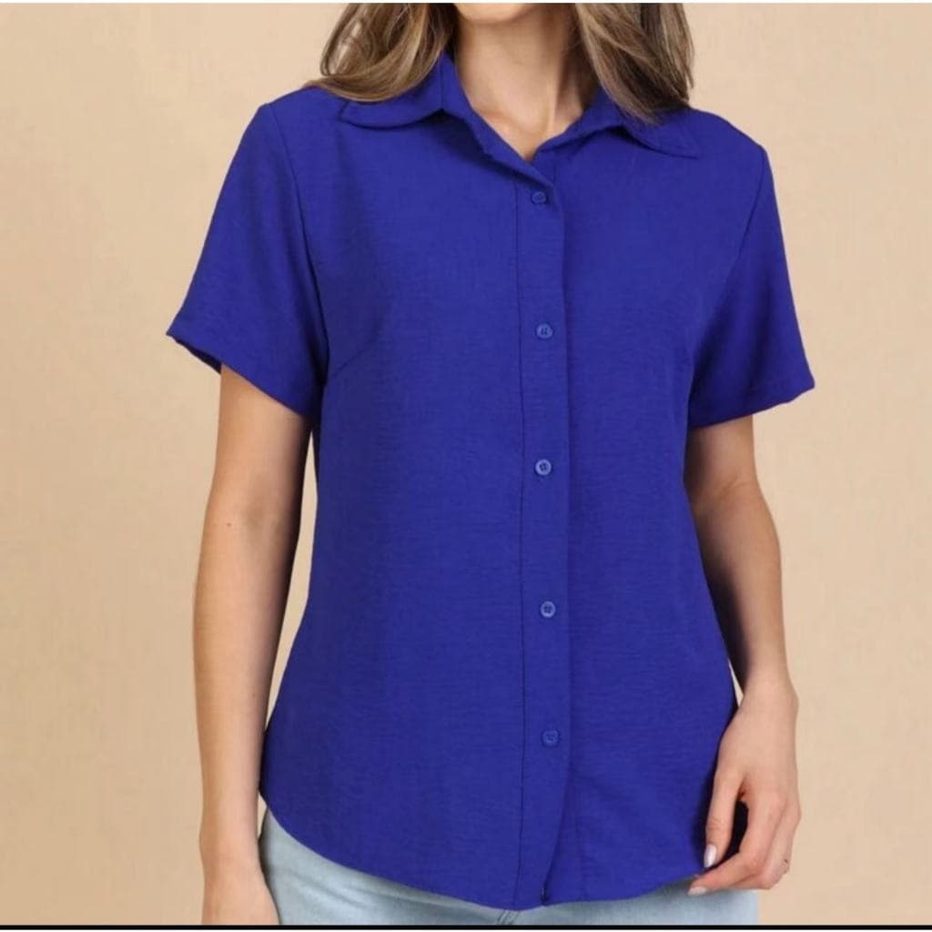Camisa de manga curta feminina de verão  Tecido duna 02