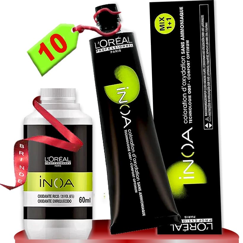 Tinta Coloração Inoa COR 10 LOURO CLARÍSSIMO Loreal 60g + OX- Tintura Sem Amônia e sem Chumbo