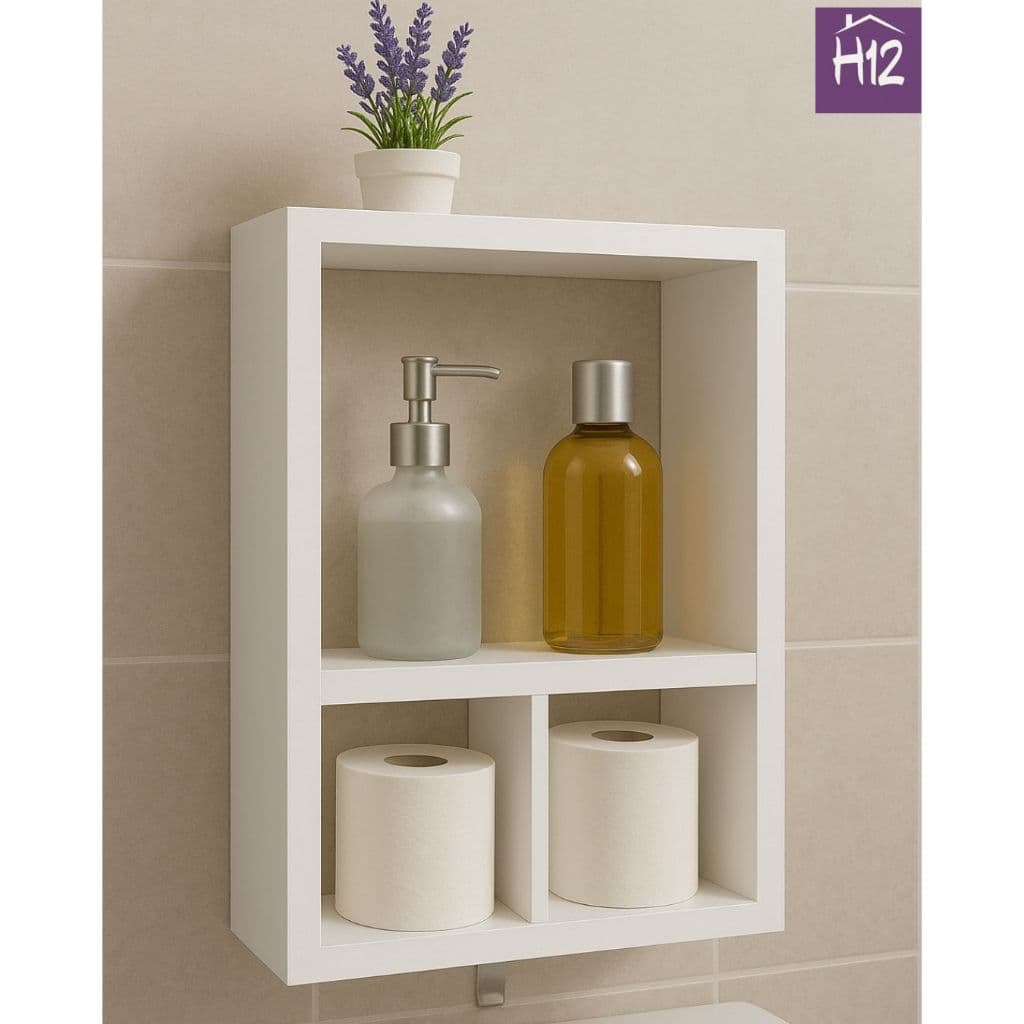 organizador para banheiro mdf cor branca porta papel
