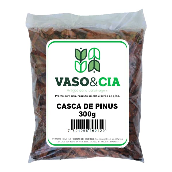 Casca de Pinus 300g Para Plantas, Vasos e Jardinagem – Decoração e Retenção de Umidade