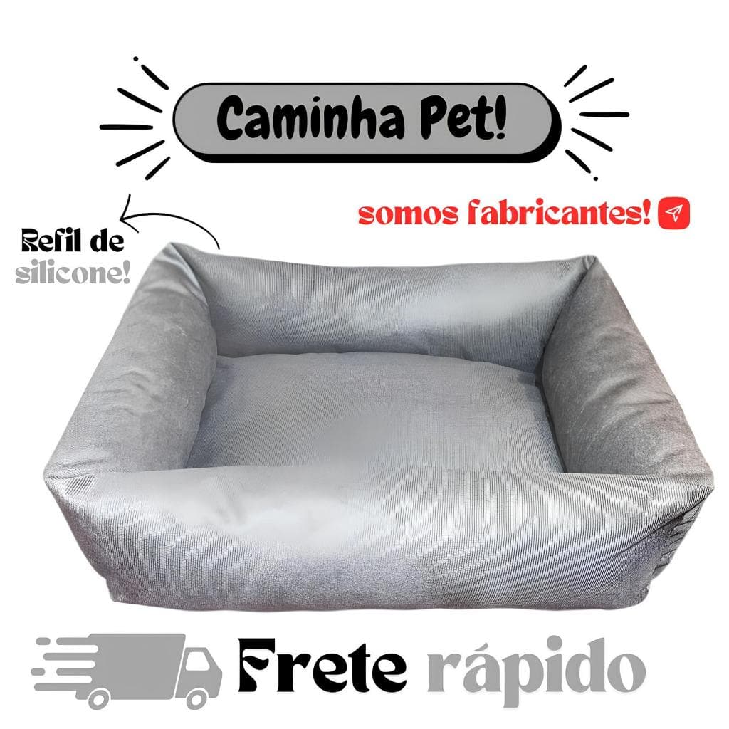 CAMA CACHORRO MACIA RESISTENTE SILICONADO ZIPER REMOVIVEL CAMINHA PET TECIDO SUEDE FUNDO IMPERMEAVEL