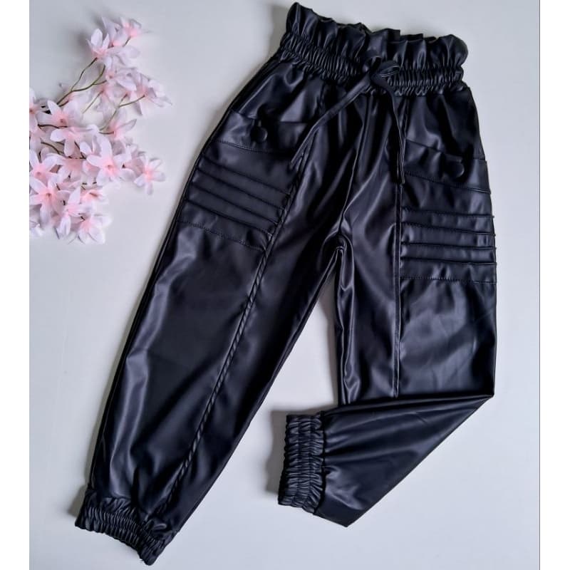 Calça em courino infantil calça para meninas