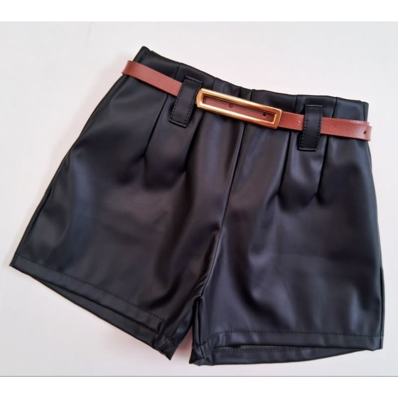 Shorts courino infantil moda blogueirinha look para meninas