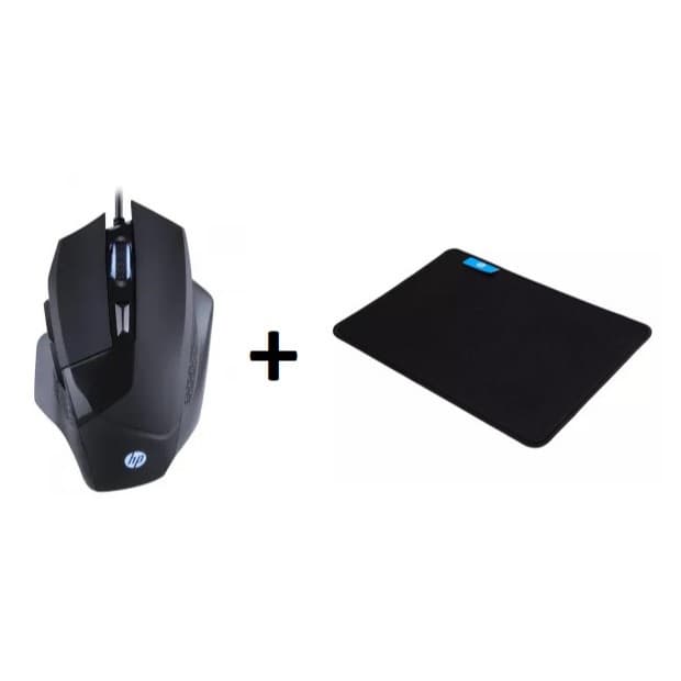 HP Mouse Gamer USB G200 Preto 4000 DPI 6 botôes + Mouse pad HP Mp3524 (pequeno)