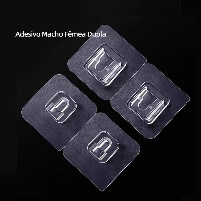 Gancho Adesivo Dupla Face Super Forte Ate 8kg Sem Furos Pregos Para Banheiro E Cozinha