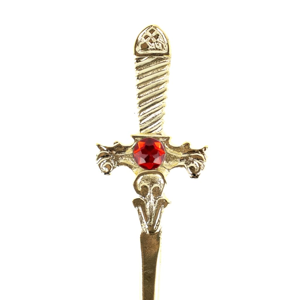 Athame Cigana Dourado Brilhante Pedra Vermelha + Presente