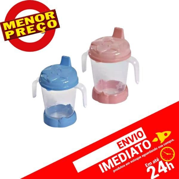 Copo Infantil Com Bico Dosador e Alça Treinamento Tampa Antivazamento Bebê Copo de Transição 200ml