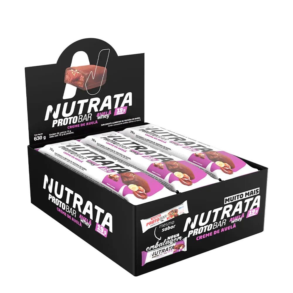 Barra de Proteína ProtoBar - Caixa com 9 Barras - Nutrata