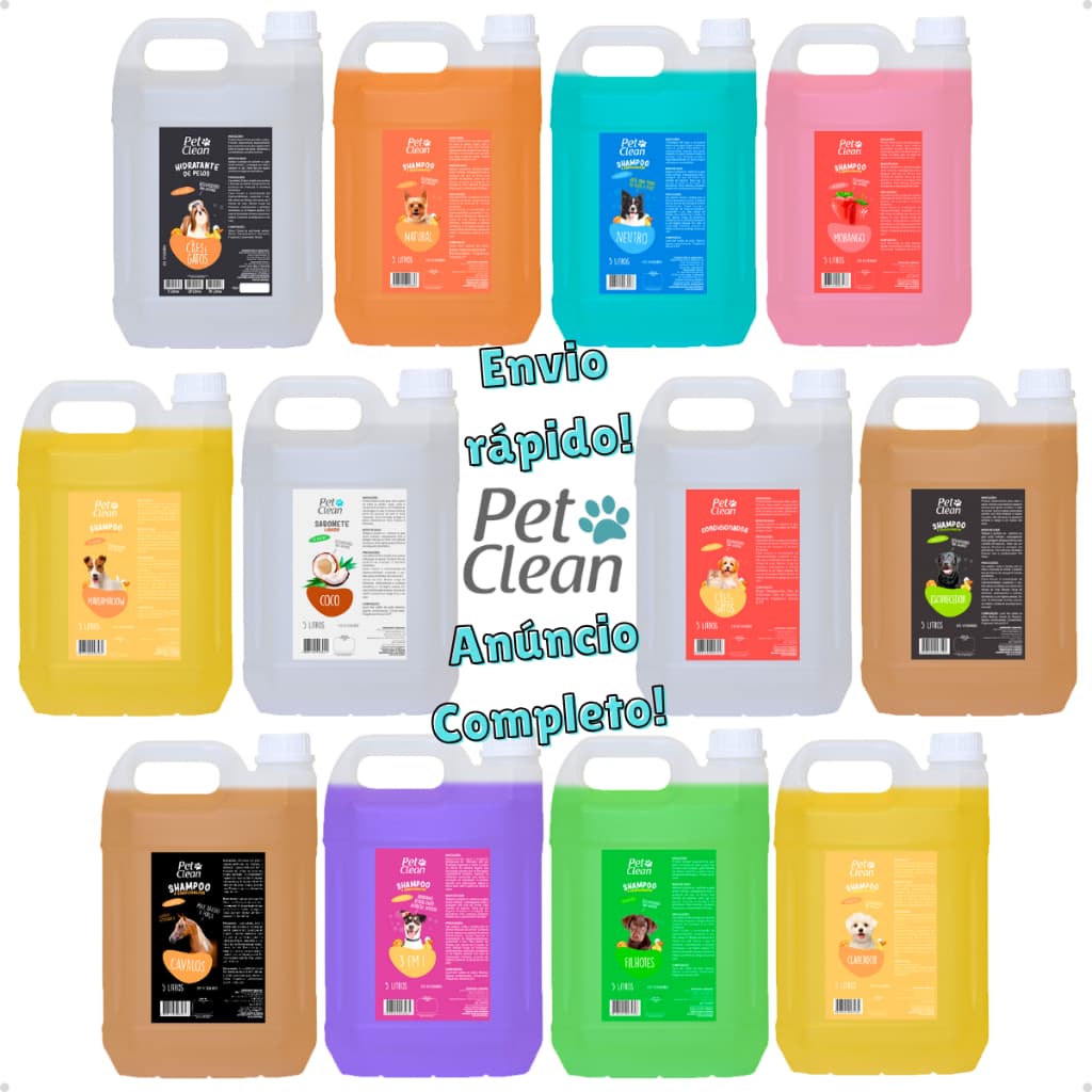 Shampoo com Condicionador para Cachorro e Gato Pet Shop Pet Clean 5 Litros