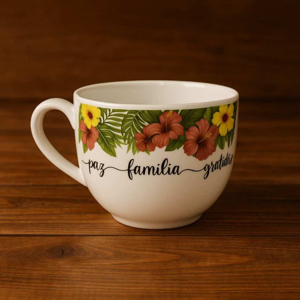 Consume Porcelana Xícara Jumbo Sopeira 500ml Caneca Cumbuca Tigela Bowl C.Alça