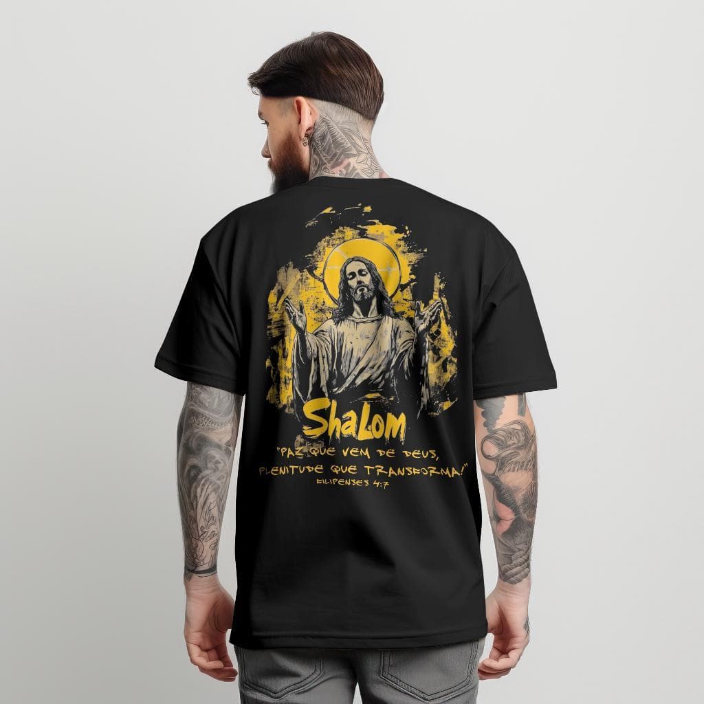Camiseta Oversized Streetwear Camisa Masculina E Feminina100% Algodão Shalom Blusa Unissex Cristã