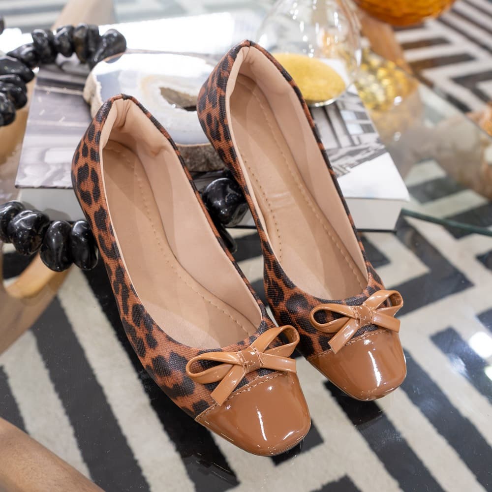 Sapato Feminino Sapatilha Feminina Bico Quadrado com Lacinho Tendencia Moda
