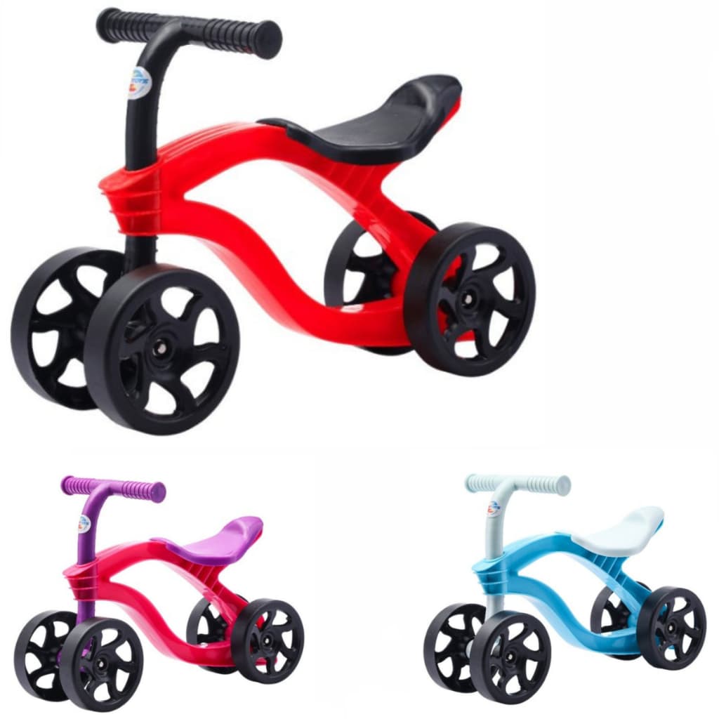 Bicicleta Infantil de Equilíbrio 4 Rodas sem Pedal Para Crianças 1 a 3 Anos Estável Leve e Segura