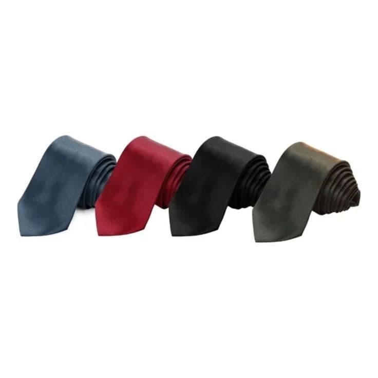 Kit C/4 Gravatas Social Masculino Semi Sim Luxo Promoção
