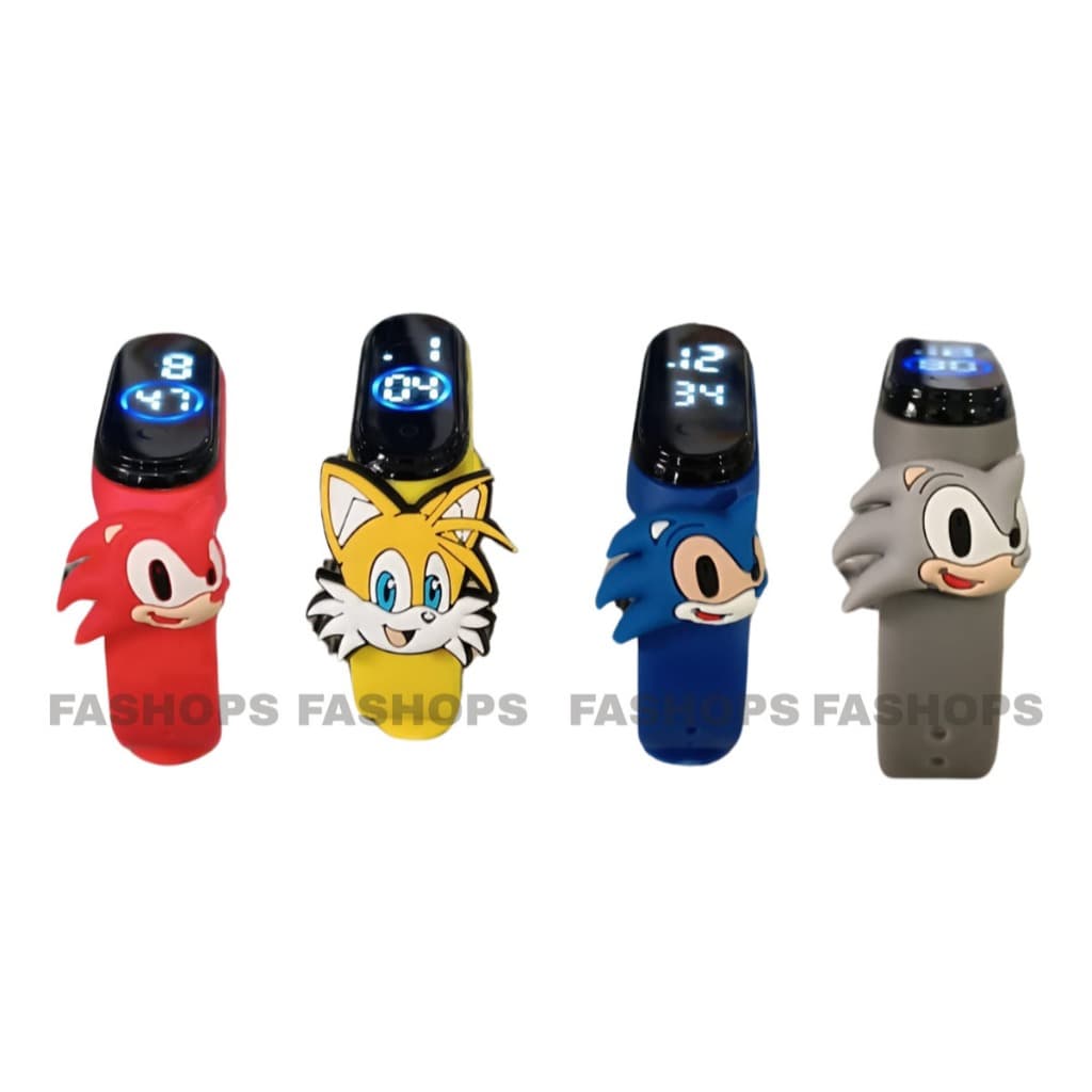 Relógio Digital Led Infantil A Prova D'água Turma do Sonic Personagens Crianças Meninos Meninas