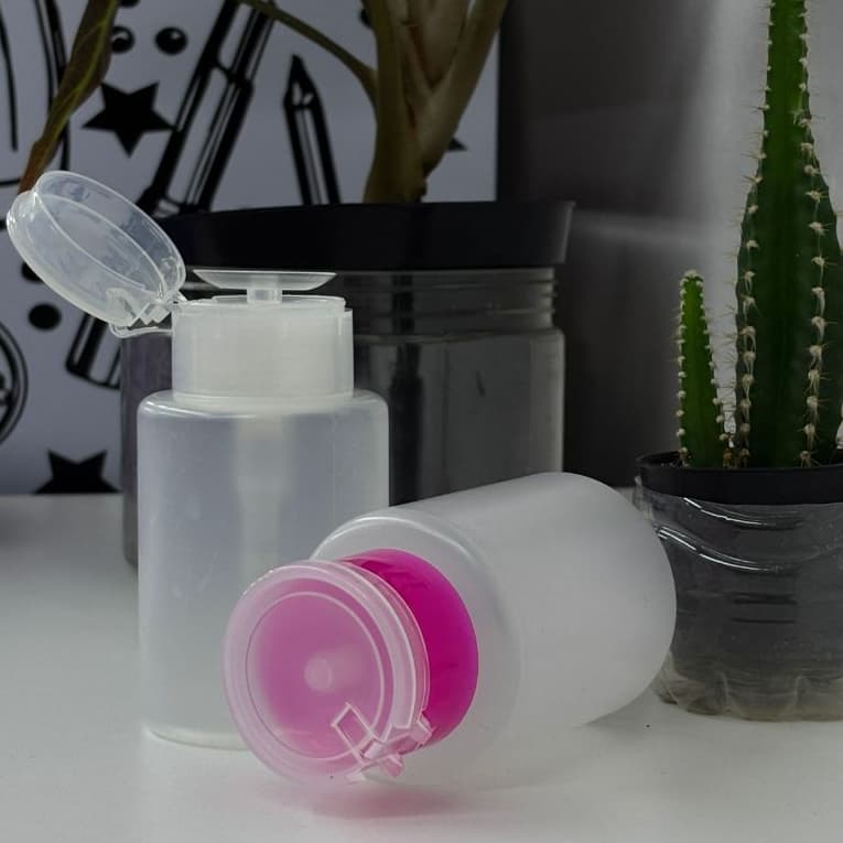 Porta Acetona Grande Com Trava Plástico Transparente Unhas Manicure