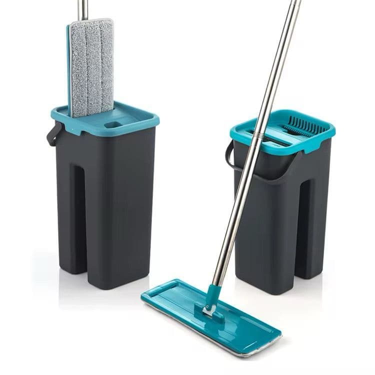 Flat Mop 2 Refis Esfregão Com Balde Rodo Mágico Lava Seca Tira Pó envio imediato