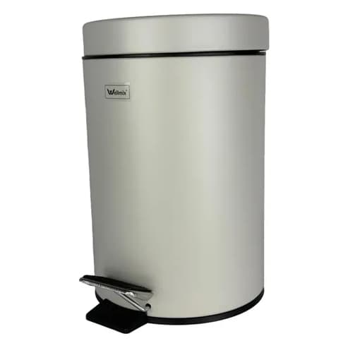 Lixeira Redonda Inox Com Pedal e Cesto Removivel 3 Litros Para Banheiro, Lavabo  Cozinha