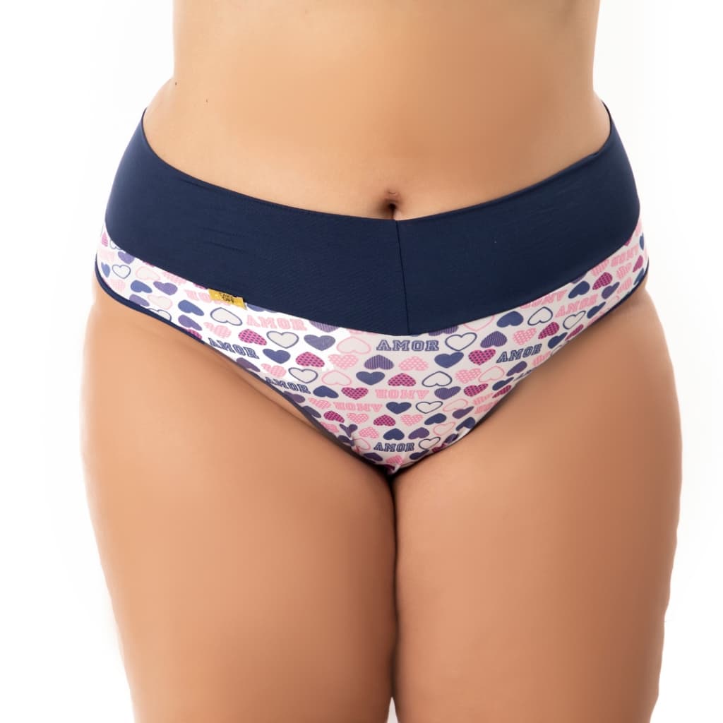 Kit 3 Calcinhas Modeladora Cós Alto Plus Size Fio Dental Duplo Cintura Alta.