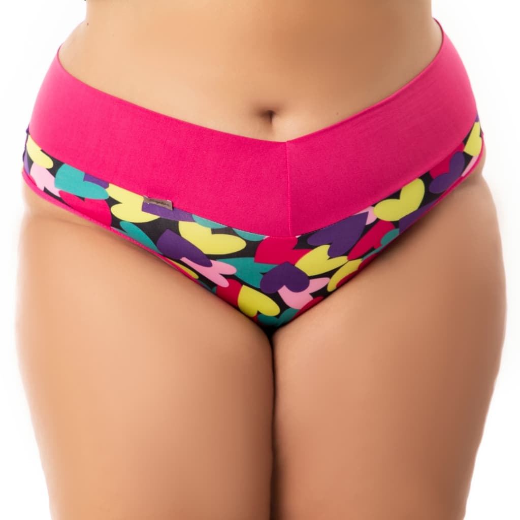 Calcinha Modeladora Cós Alto Plus Size Fio Dental Duplo Cintura Alta.