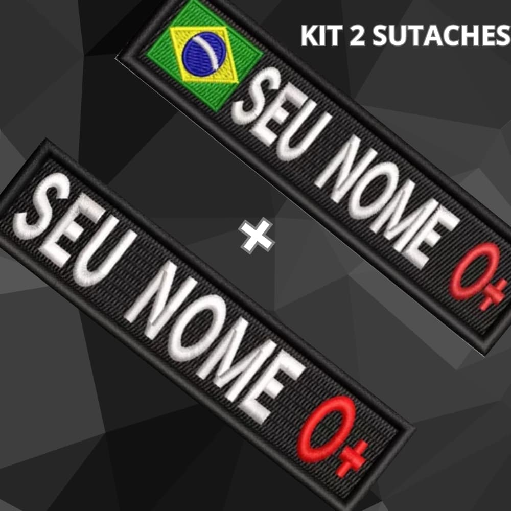 Kit 2 sutaches militares tarjetas identificação texto personalizado envio imediato