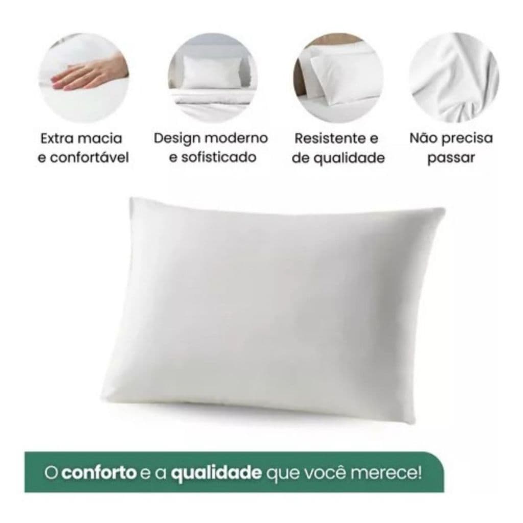 Par de Fronha Micropercal 70x50 400 Fios Toque Macio Tecido Peletizado Capa Para travesseiros