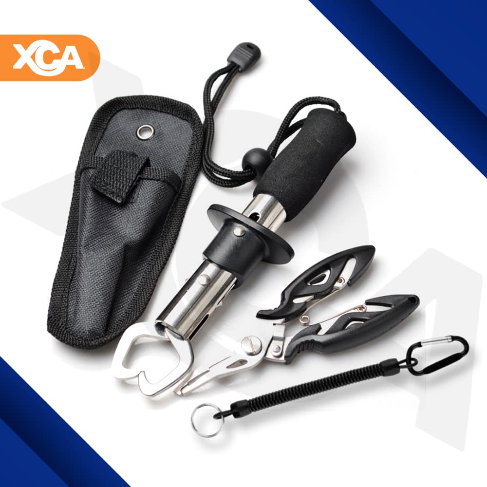 Kit Alicate de Pesca Multifuncional – Bico Curvo + Tira-Lábios, Conjunto Completo